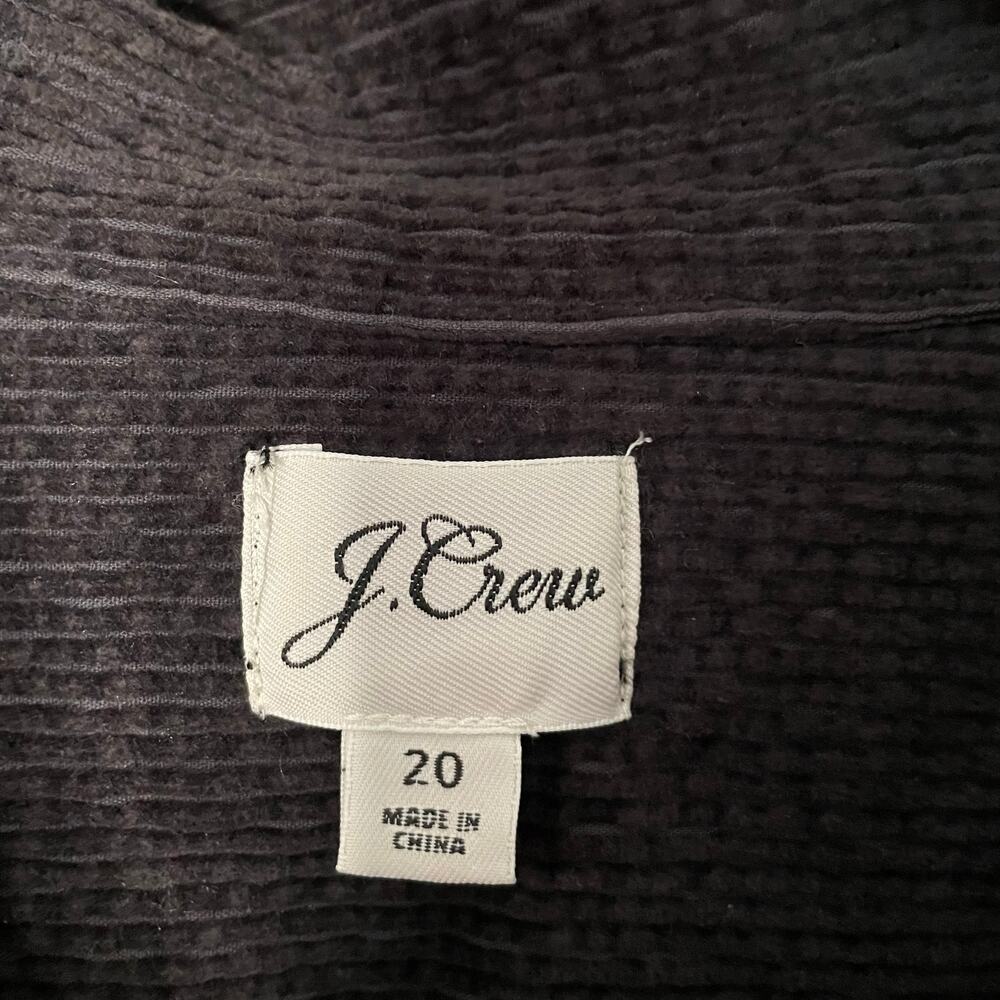 J. Crew Corduroy Zip Front Utility Dress Womens Size 20 Black Fall Warm Cozy - Picture 5 of 12